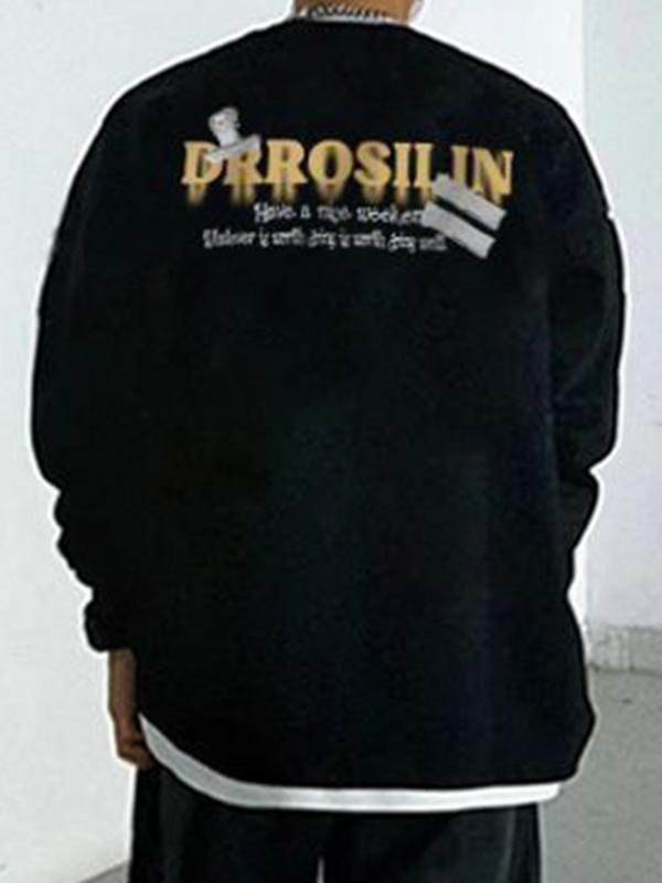 Men's Street Portrait Print Pullover Sweatshirt Product Image