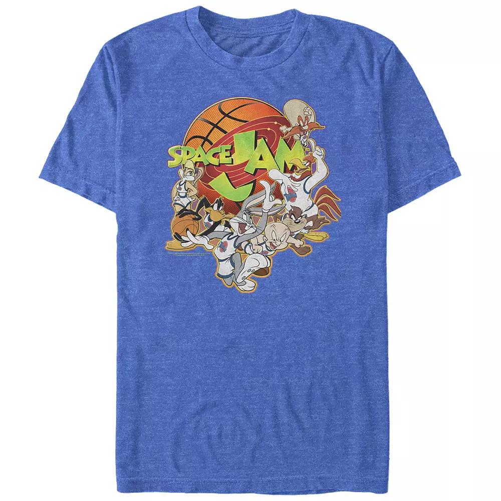 Big & Tall Space Jam Team Toon Poster Graphic Tee, Men's, Size: 3XL Tall, Royal Grey Product Image