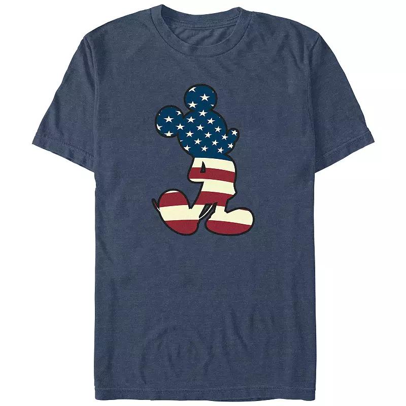 Disney's Mickey Mouse USA Flag Print Silhouette Big & Tall Graphic Tee, Men's,  Product Image