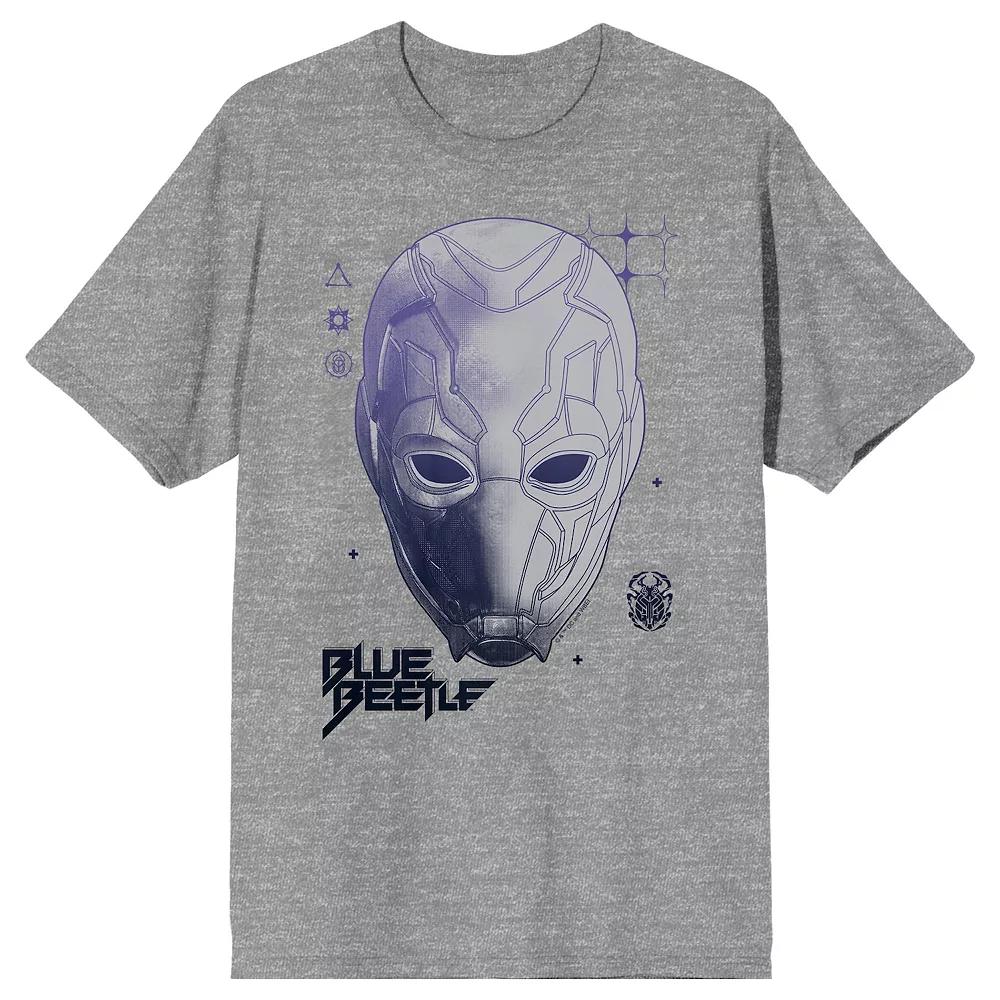 Men's Blue Beetle Face Art Tee, Size: XL, Gray Product Image