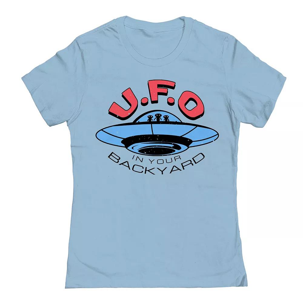 Junior's Mystery Ufo Womens Graphic Tee, Girl's, Size: Medium, Powder Blue Product Image