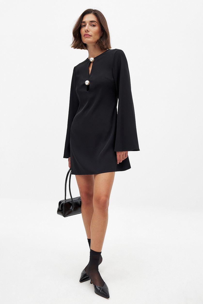 Pearl Details Mini Dress Product Image