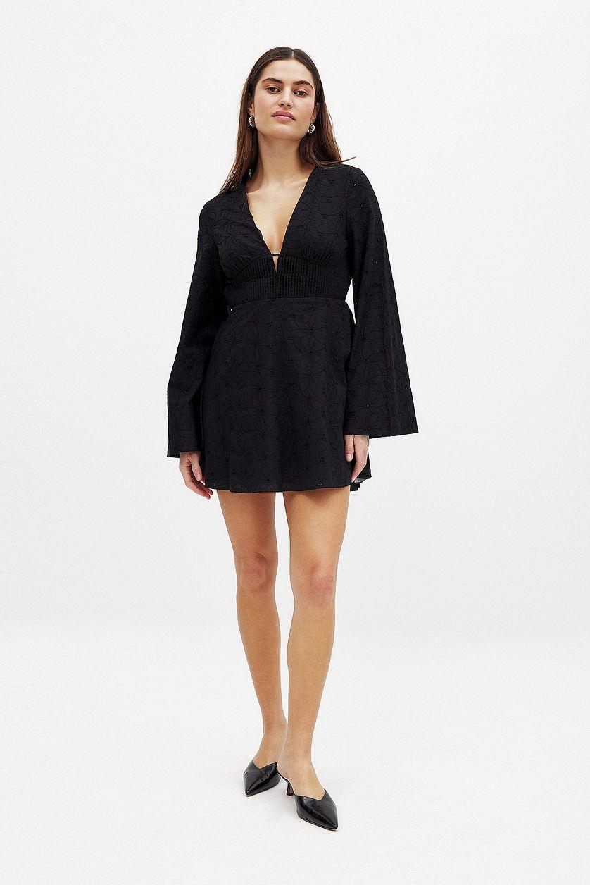 Anglaise Trumpet Sleeve Mini Dress Product Image