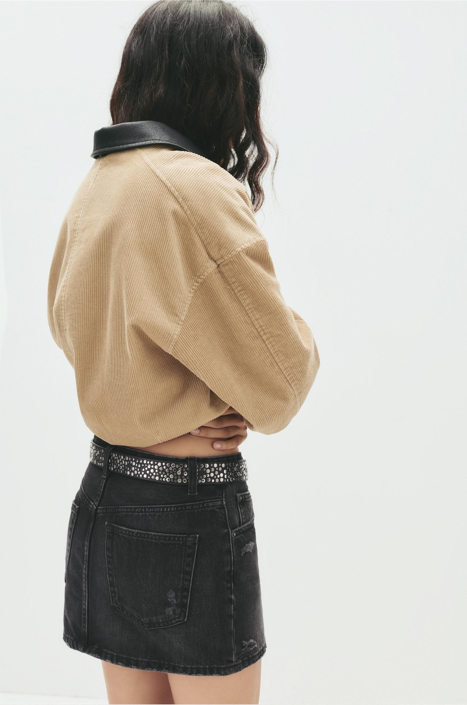 Ripped denim mini skirt Product Image