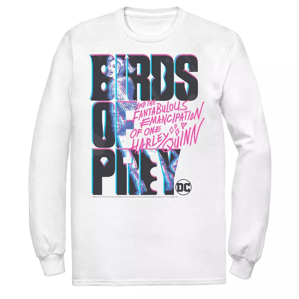 Men's Birds of Prey Harley Quinn Logo Portrait Long Sleeve Tee,  Product Image