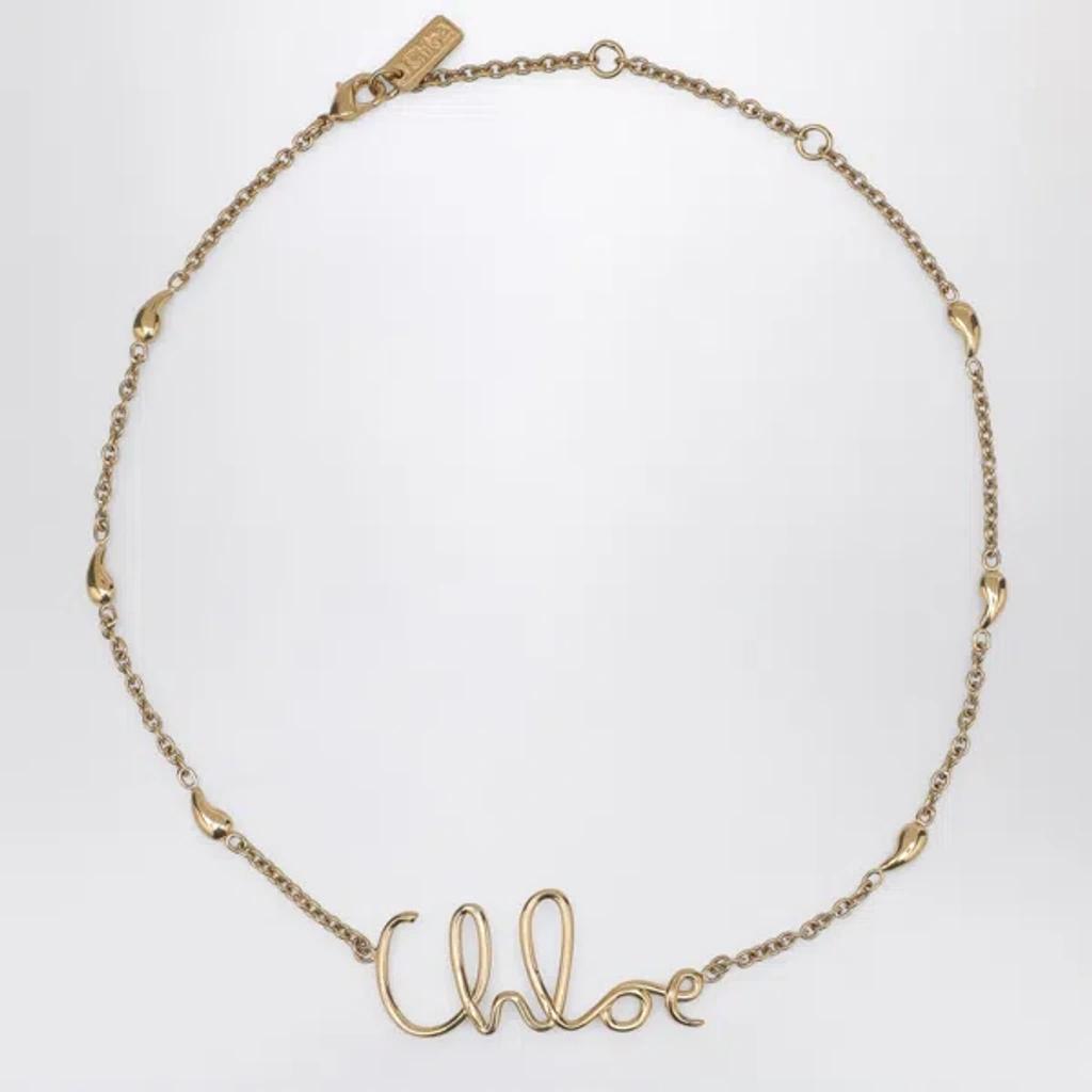 CHLOÉ Golden Logo Shells Necklace Product Image
