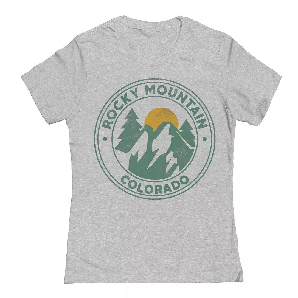 Junior's Rocky Mountains Womens Graphic Tee, Girl's, Size: Large, Sport Gray Product Image
