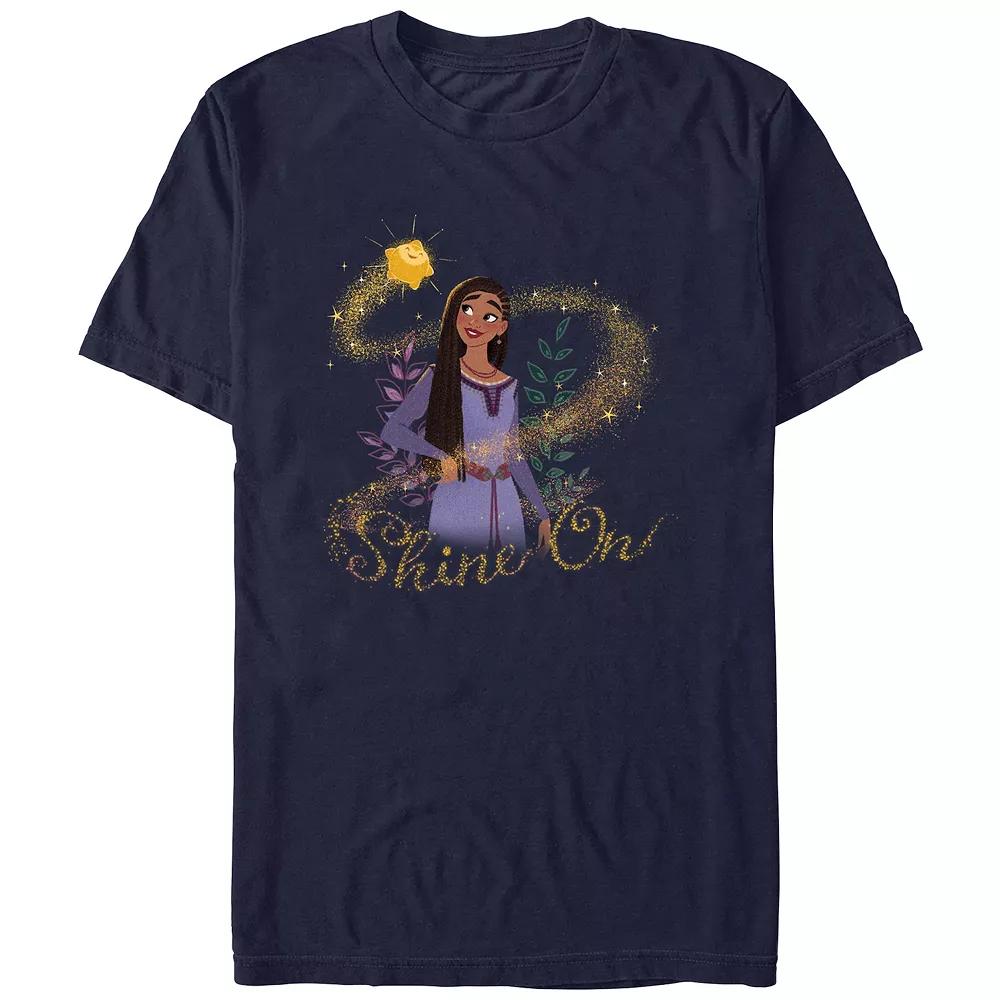 Men's Wish Shine On Sparkling Letters Graphic Tee, Size: Medium, Blue Product Image