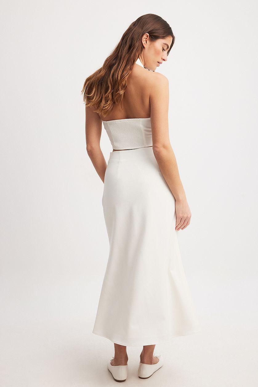 High Waist Flowy Midi Skirt Product Image