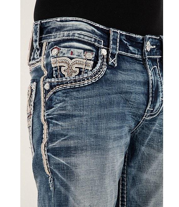Rock Revival Jakub Straight Leg 5-Pocket Destructed Jeans Product Image