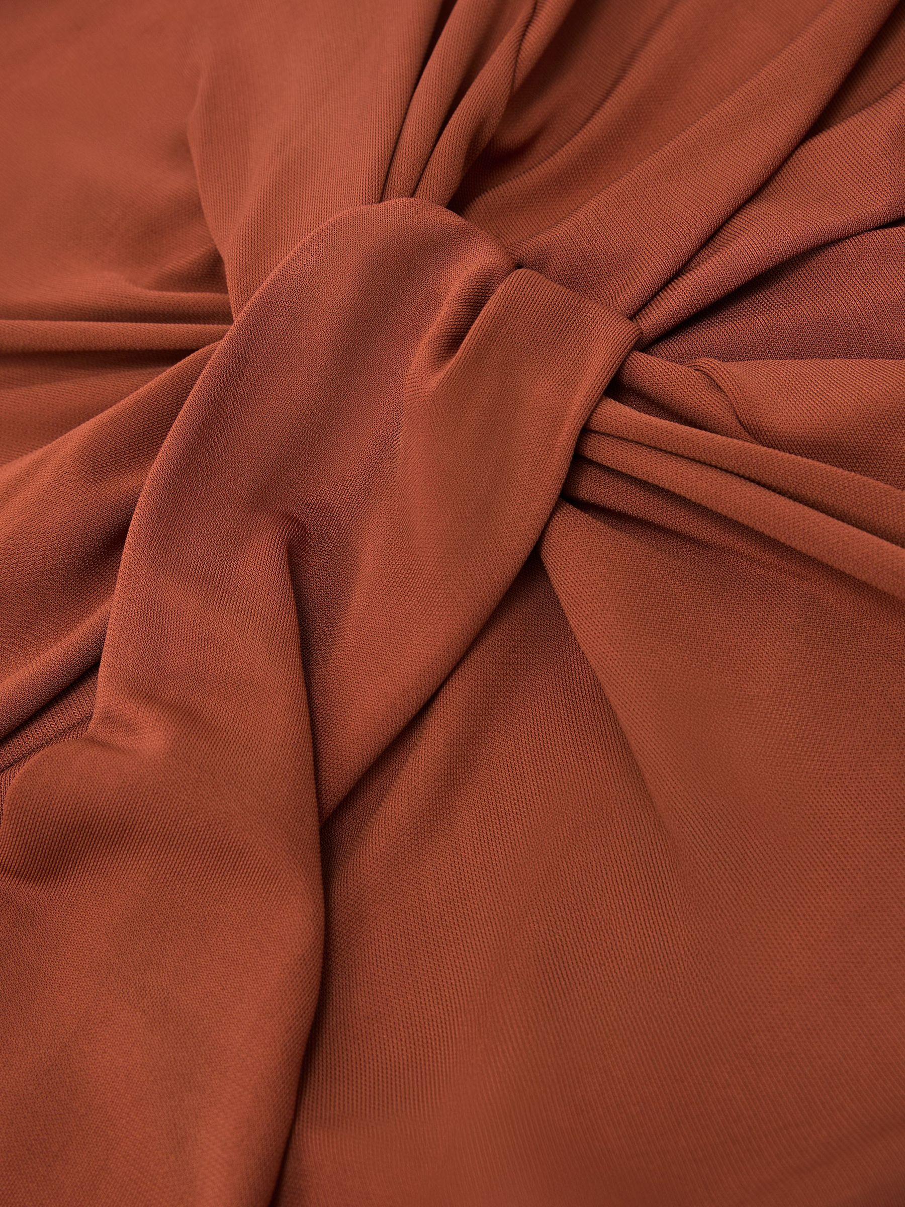 Atelier Hardware-Detail Draped Maxi Dress in Rust Product Image