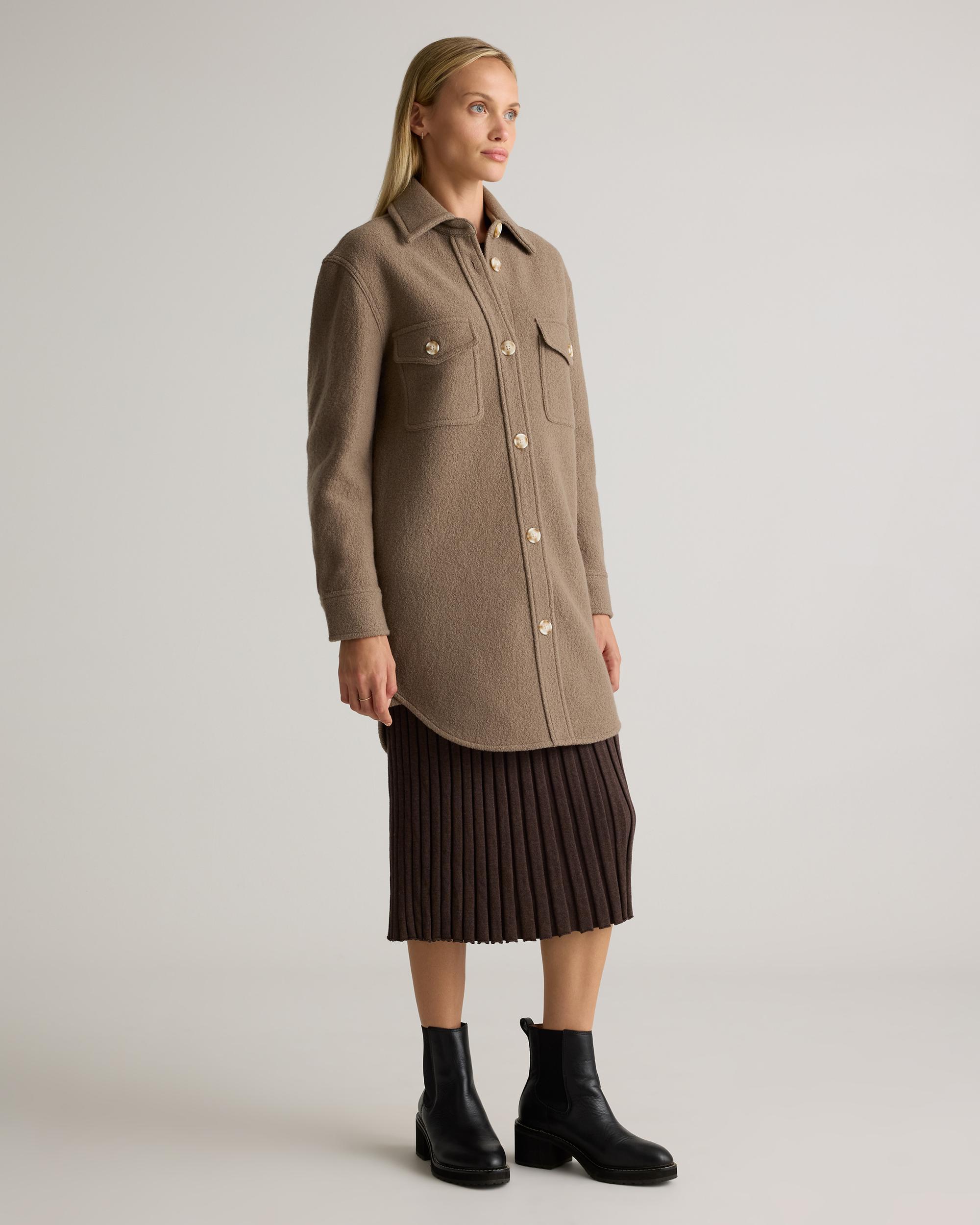 Quince | Women's 100% Merino Wool Long Shirt Jacket Size XL Product Image
