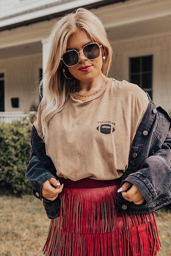 Touchdown Vintage Graphic Tee In Brown Curves Product Image