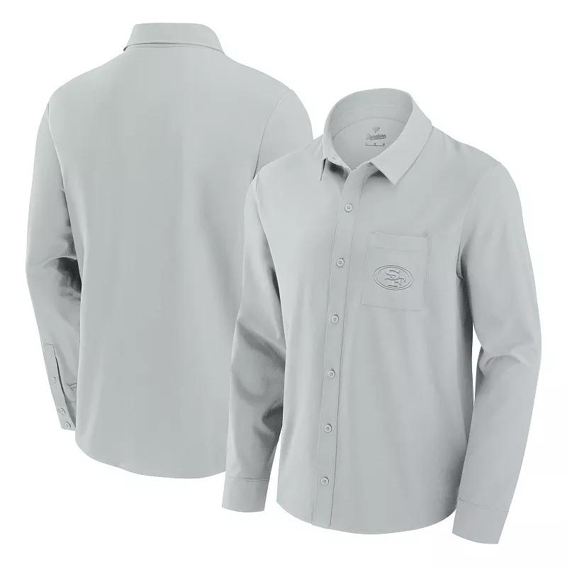 Men's Fanatics Gray San Francisco 49ers Front Office Long Sleeve Button-Up Shirt,  Product Image