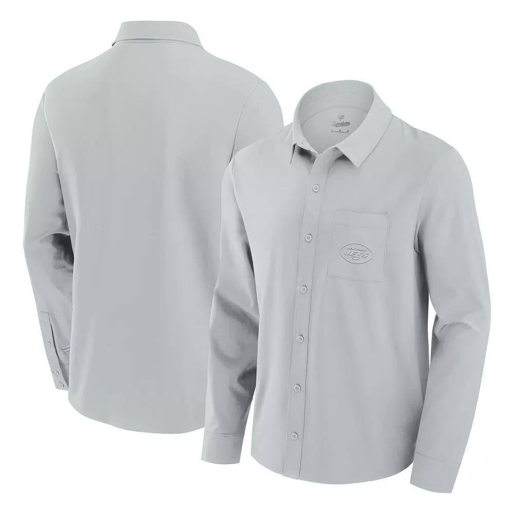 Men's Fanatics Gray San Francisco 49ers Front Office Long Sleeve Button-Up Shirt,  Product Image