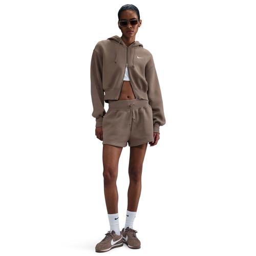 Nike Womens Nike Fleece HR Shorts - Womens Sail/Stadium Green Product Image