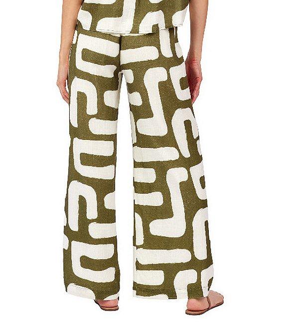 CROSBY by Mollie Burch Ziggy Abstract Print High Rise Linen Blend Coordinating Pants Product Image