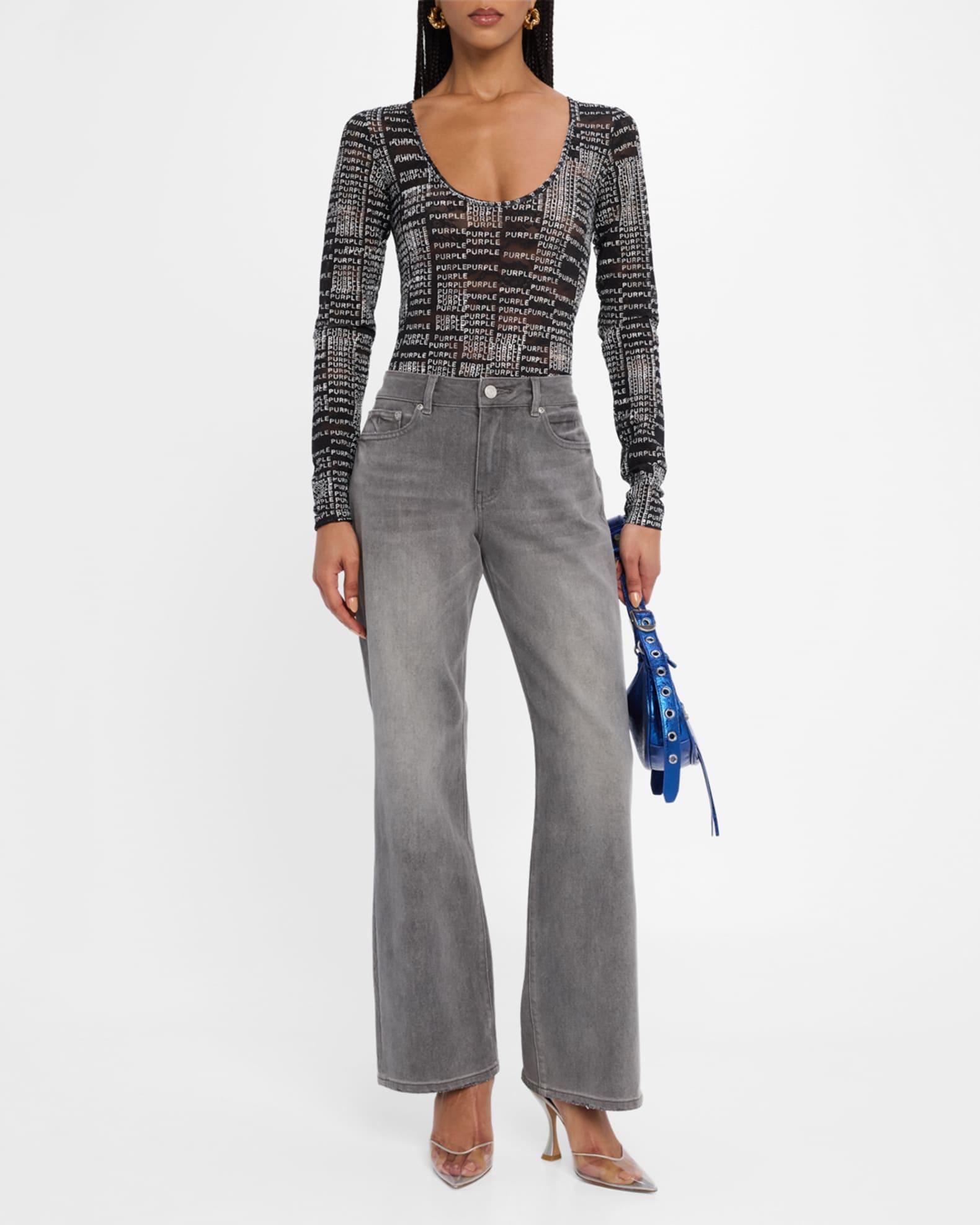 Slim Straight Back Cutout Jeans  Product Image