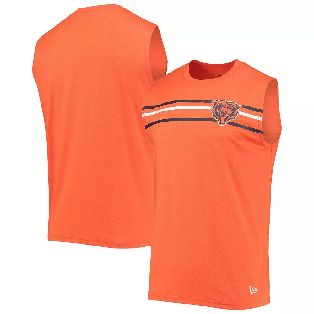 Men's New Era Orange Chicago Bears Brushed Sleeveless Tank Top,  Product Image