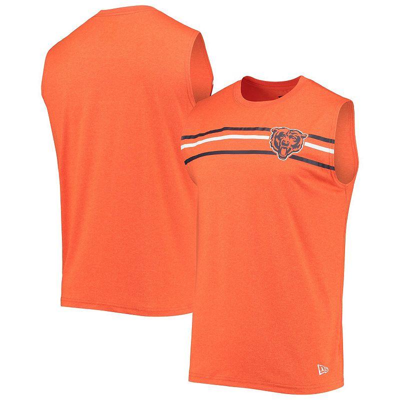 Men's New Era Orange Chicago Bears Brushed Sleeveless Tank Top,  Product Image