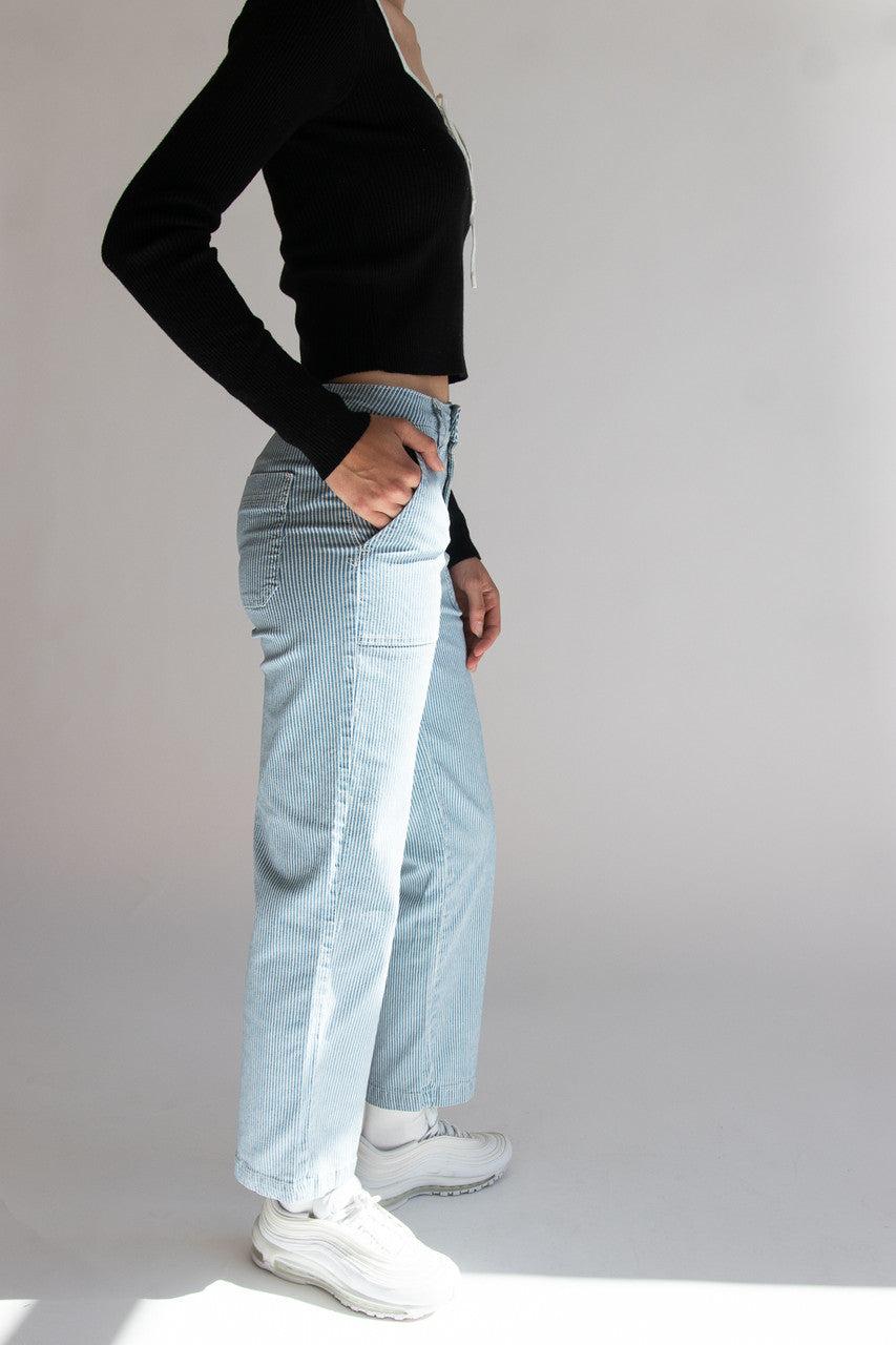 Hickory Stripe Straight Leg Jeans Product Image