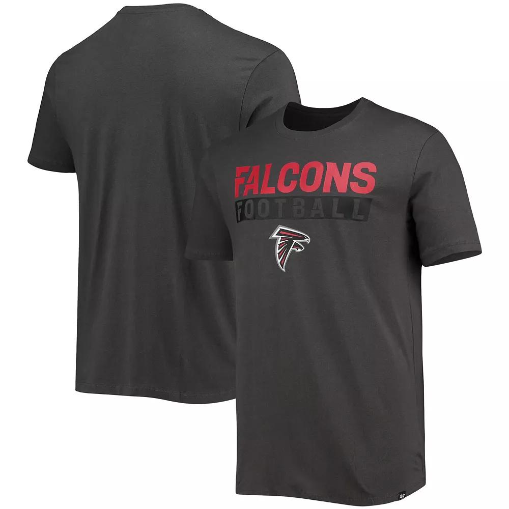 Men's '47 Charcoal Atlanta Falcons Dark Ops Super Rival T-Shirt,  Product Image
