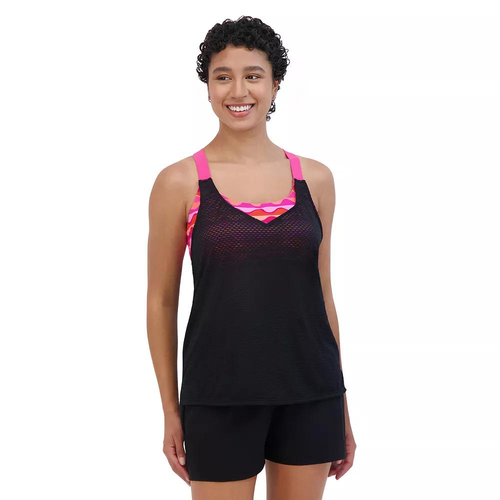 Women's ZeroXposur Comet UPF 30+ 2-in-1 Tankini Top, Size: Small, Lipstick Product Image