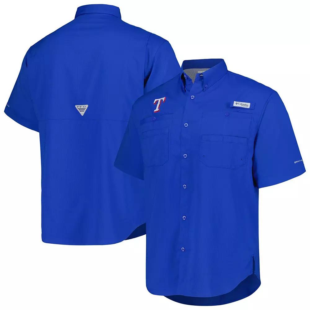 Men's Columbia Royal Texas Rangers Tamiami Omni-Shade Button-Down Shirt,  Product Image