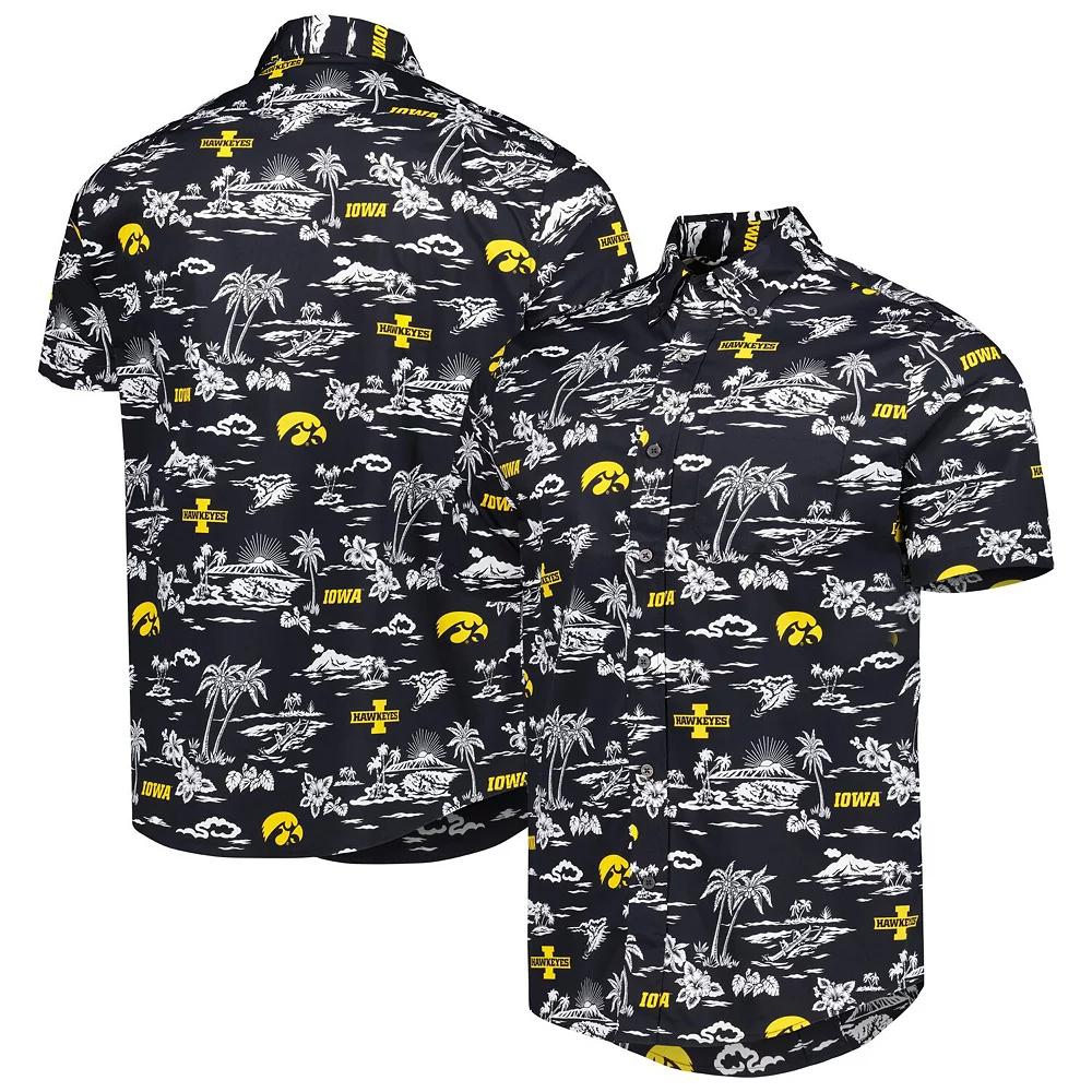 Men's Reyn Spooner Black Iowa Hawkeyes Performance Button-Down Shirt, Size: Medium Product Image
