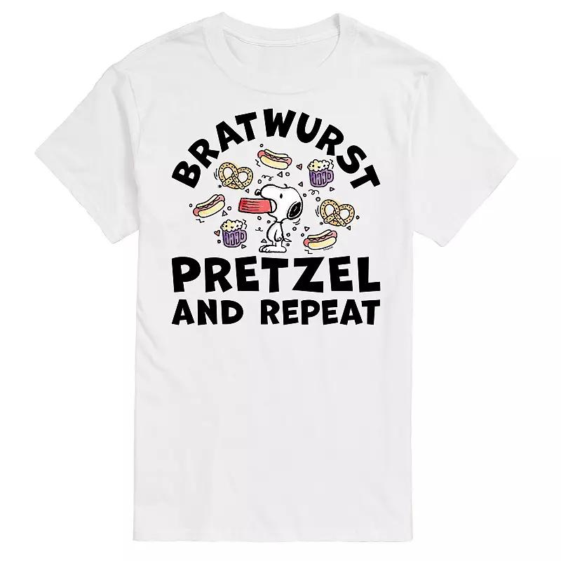 Big & Tall Peanuts Bratwurst Pretzel And Repeat Graphic Tee, Men's,  Product Image