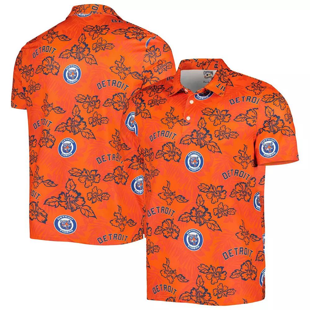 Men's Reyn Spooner Orange Detroit Tigers Cooperstown Collection Puamana Print Polo,  Product Image
