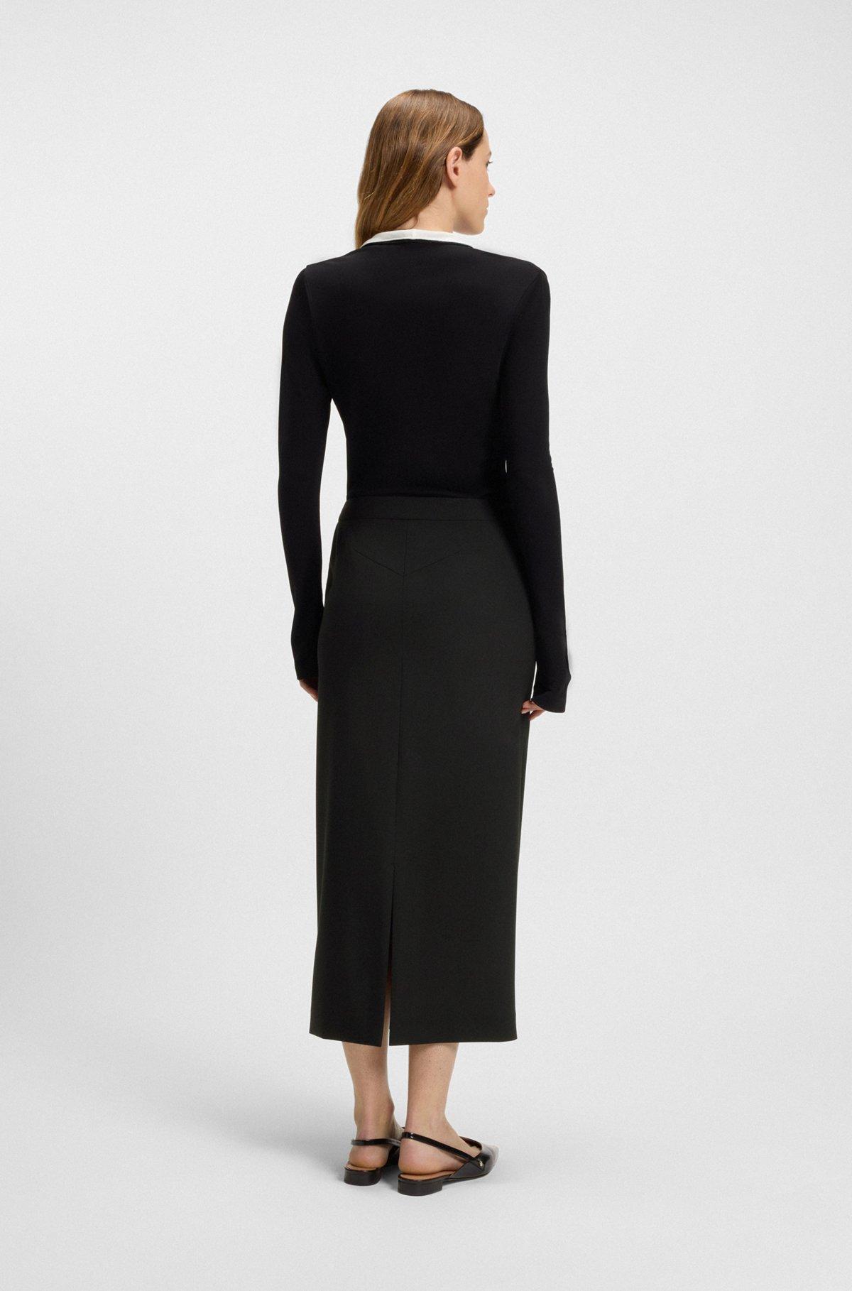 BOSS - Pencil skirt in wool - Black Product Image