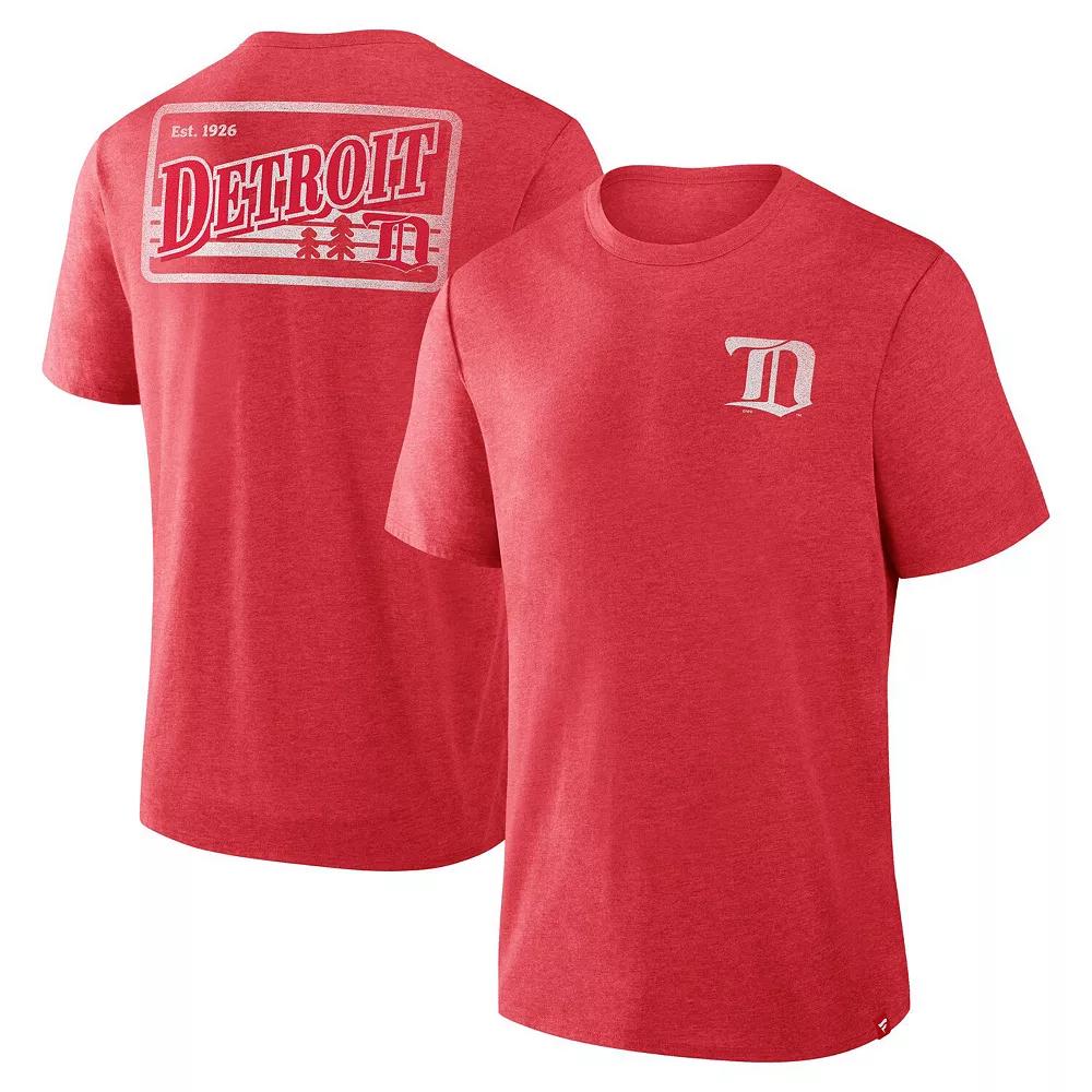 Men's Fanatics Heather Red Detroit Red Wings Fan Lanes Tri-Blend T-Shirt,  Product Image