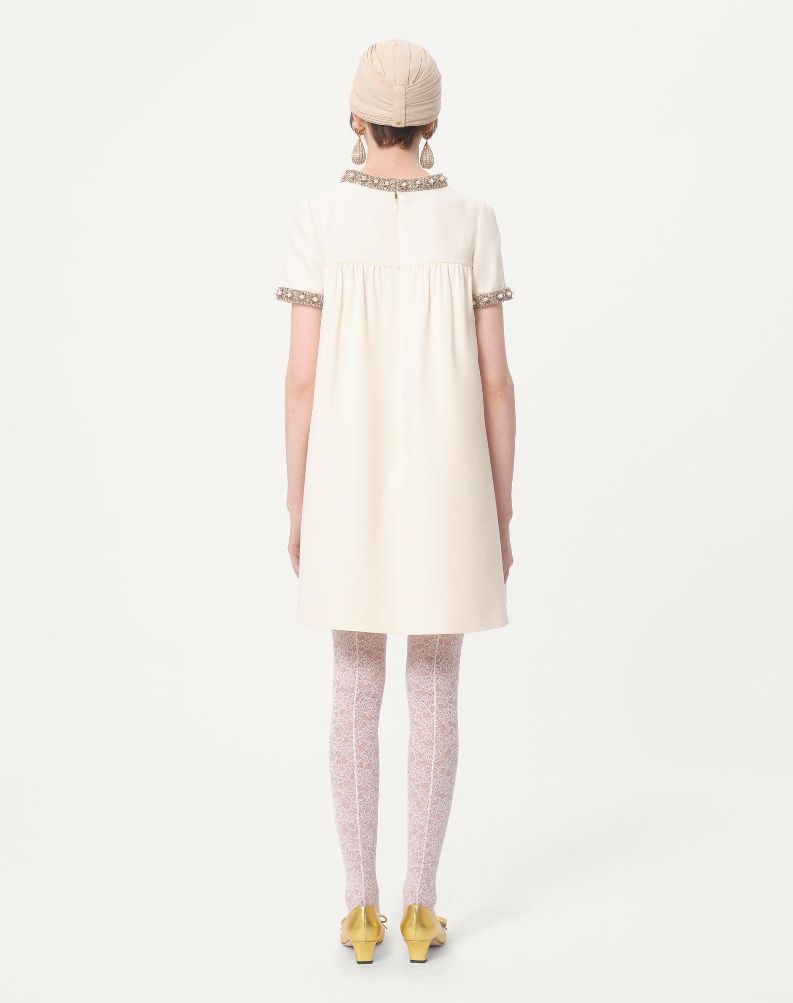 Embroidered Crepe Couture Short Dress Product Image