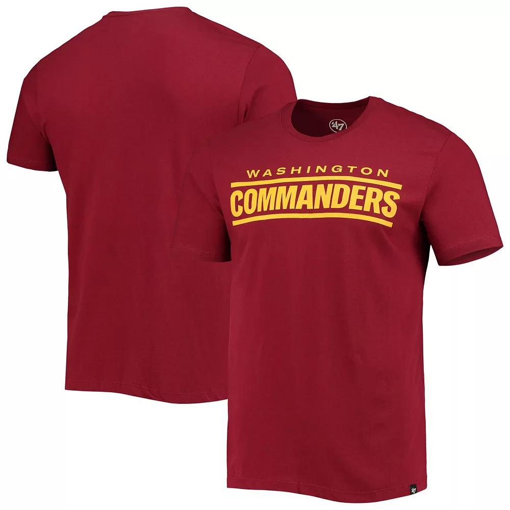 Men's '47 Burgundy Washington Commanders Wordmark Imprint Super Rival T-Shirt,  Product Image