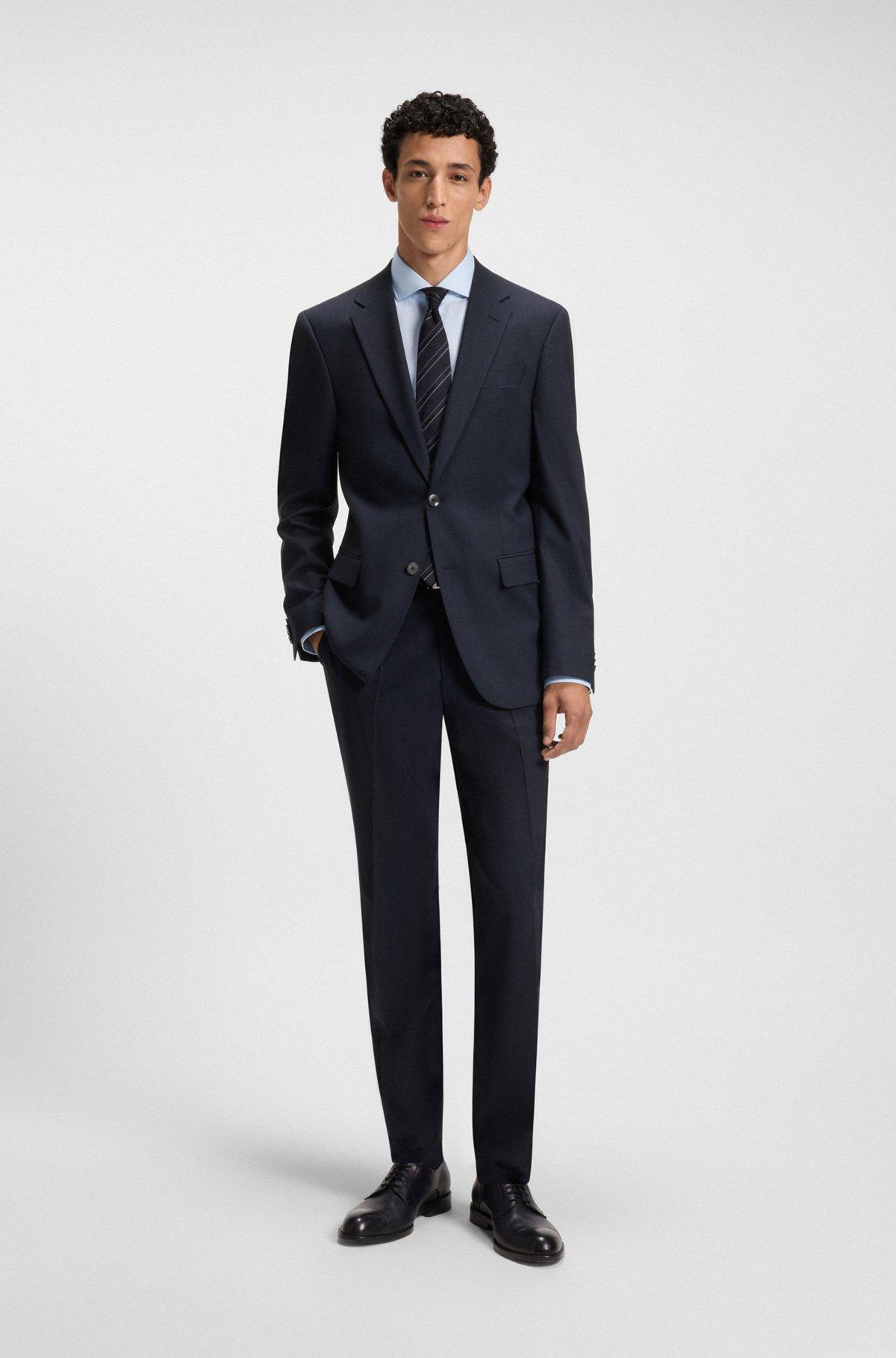 Slim-fit shirt in a structured cotton blend Product Image