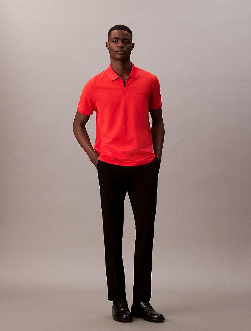 Tech Pique Zip Polo Shirt Product Image