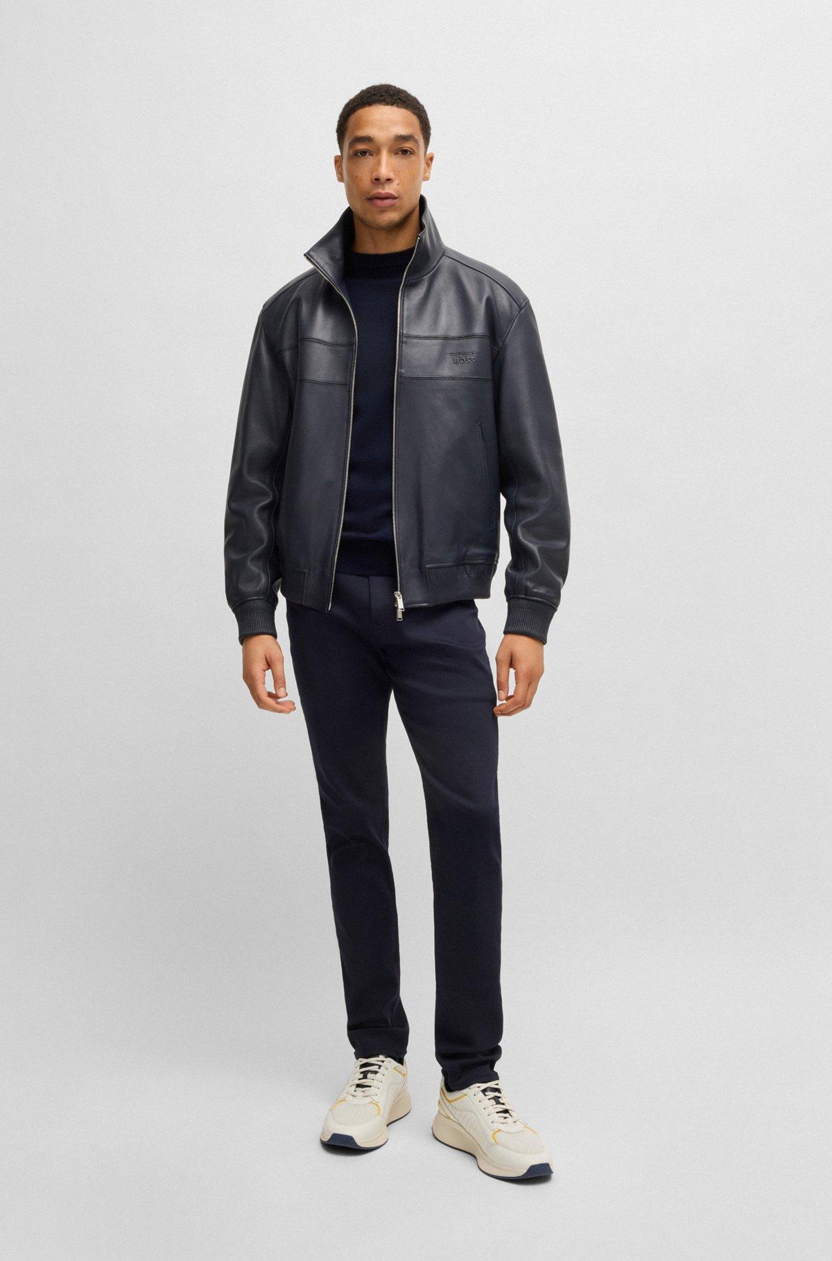 Porsche x BOSS perforated-leather trainers with ridged outsole Product Image