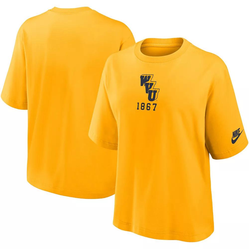Women's Nike Gold West Virginia Mountaineers Boxy Legacy Established T-Shirt,  Product Image