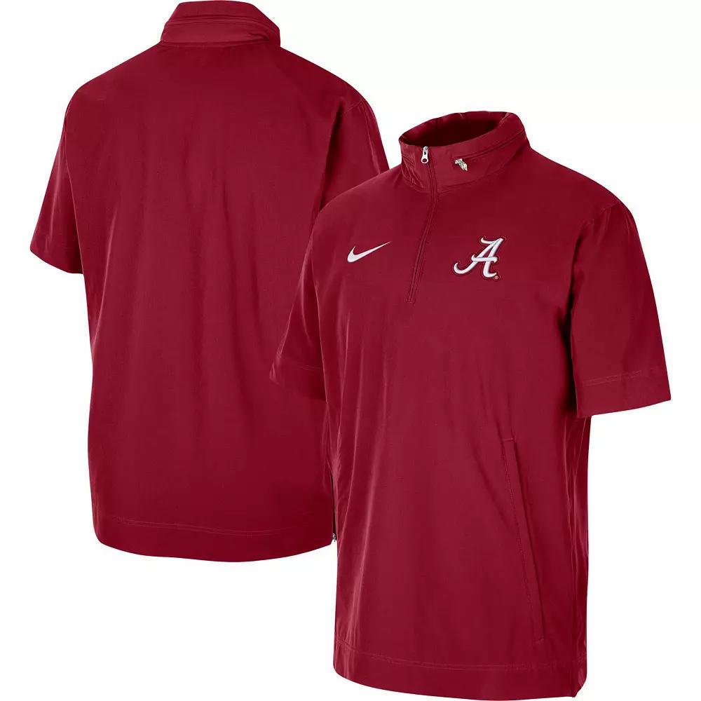Men's Nike Crimson Alabama Crimson Tide Coaches Half-Zip Short Sleeve Jacket,  Product Image