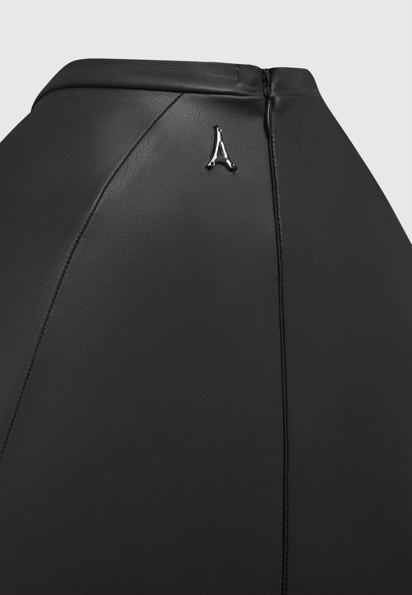 Leather Gathered Dress - Black Female Product Image