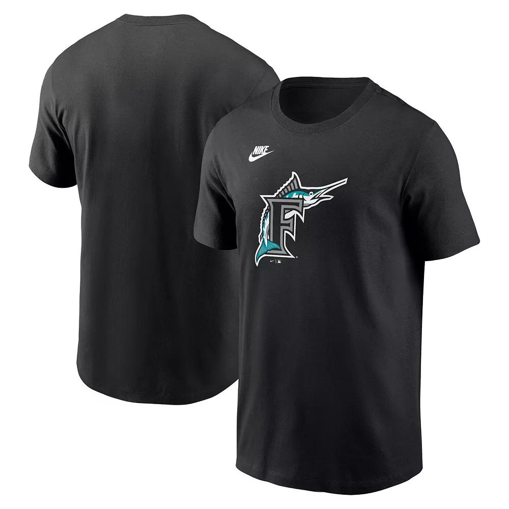 Men's Nike Black Florida Marlins Cooperstown Collection Team Logo T-Shirt, Size: Large, Mlb Black Product Image
