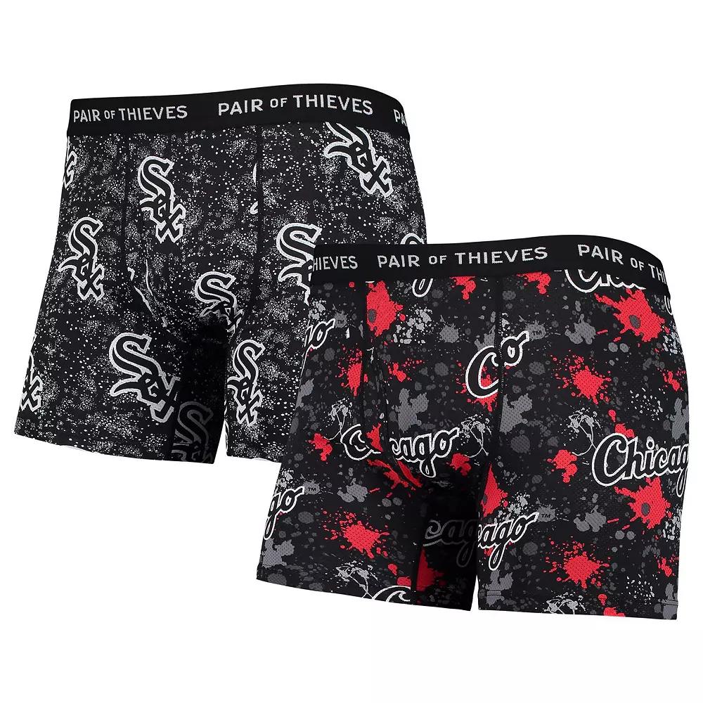 Men's Pair of Thieves Black Chicago White Sox Super Fit 2-Pack Boxer Briefs Set, Size: Small Product Image
