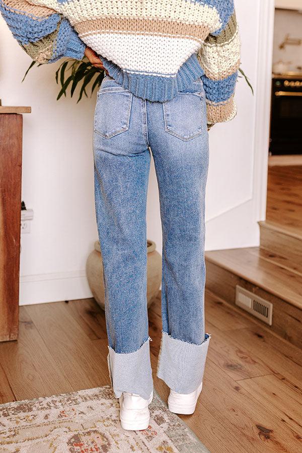 RISEN Ellie High Waist Straight Leg Cuffed Jean Product Image