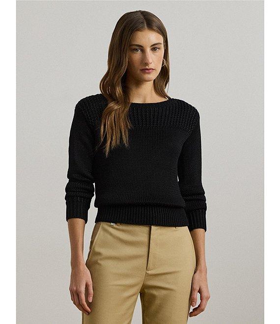 Lauren Ralph Lauren Knit Boat Neck Long Sleeve Top Product Image