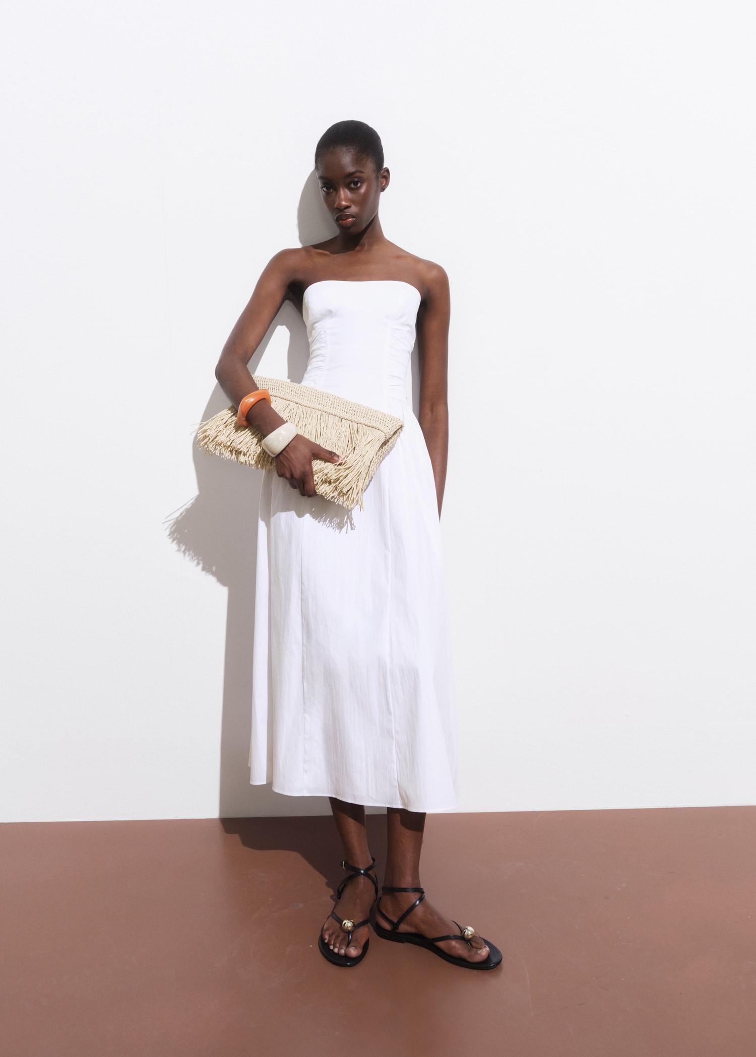 Strapless midi-dress - Women | MANGO USA Product Image