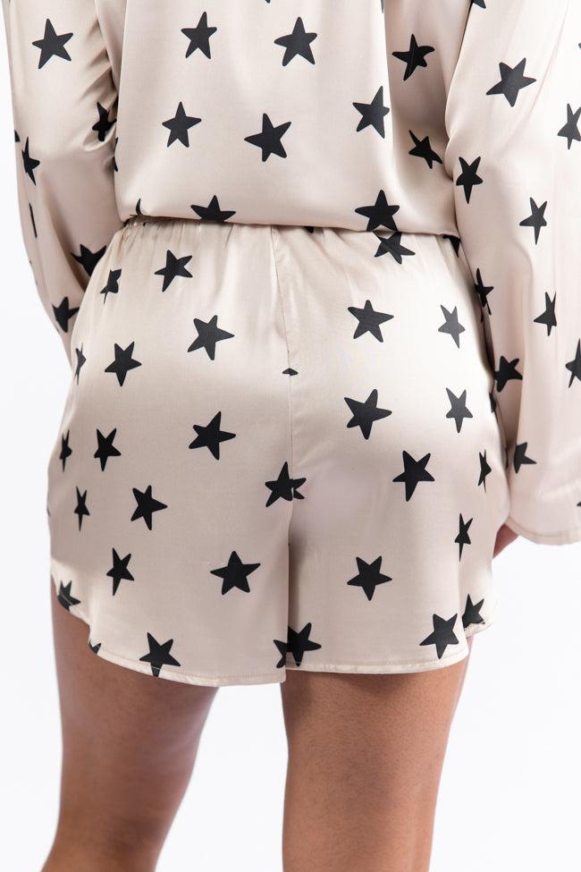 Pajama Party Neutral Stars Pajama Shorts FINAL SALE Product Image