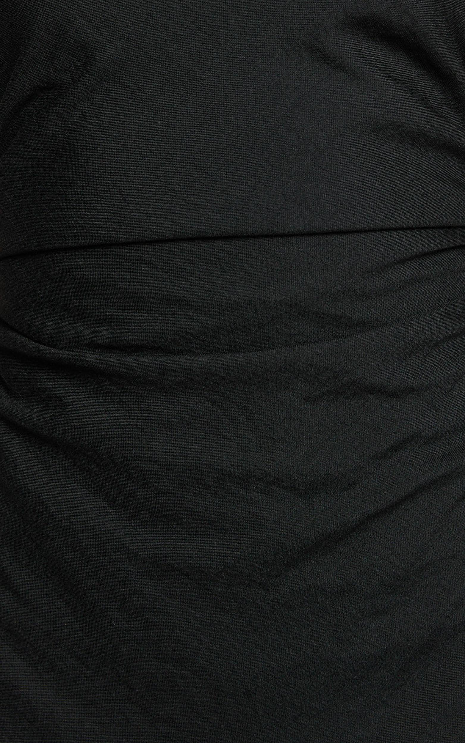 Devon Maxi Dress - One Shoulder Slip Dress in Black Product Image