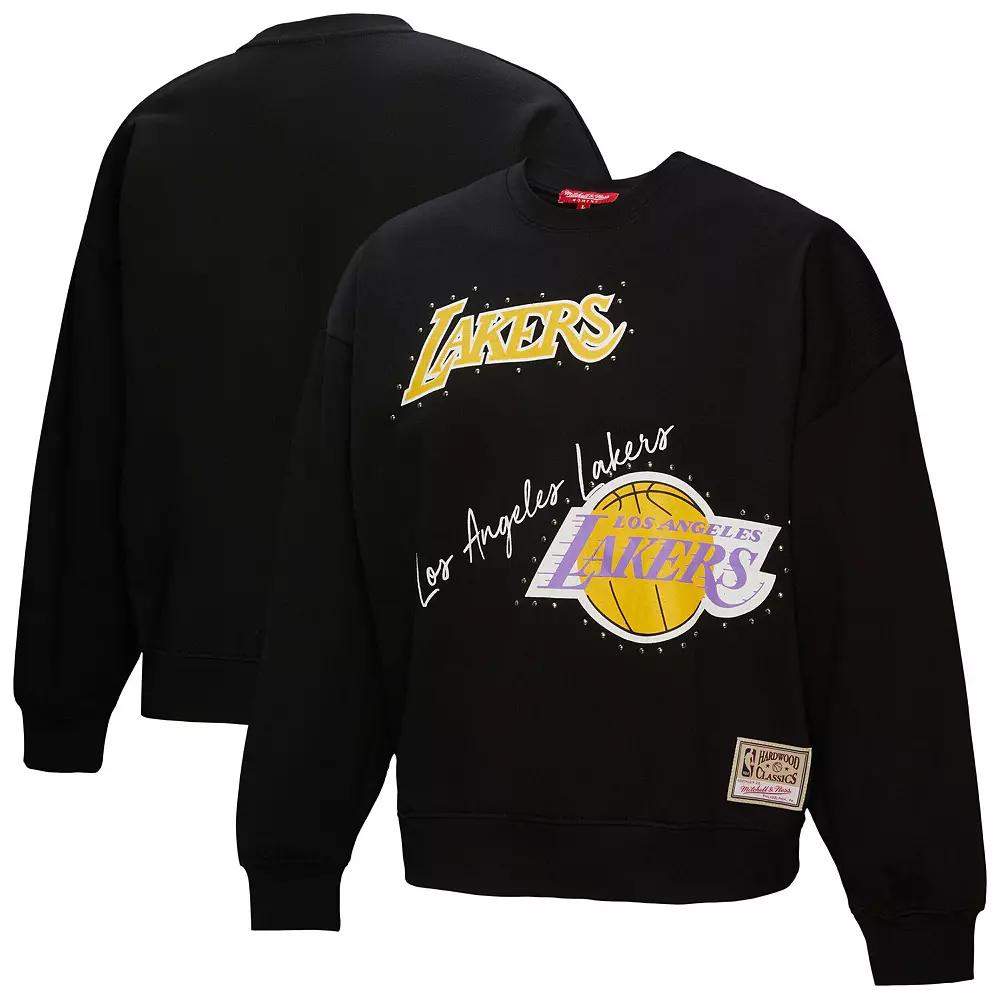Women's Mitchell & Ness Black Los Angeles Lakers Hardwood Classics Home Team Pullover Sweatshirt,  Product Image