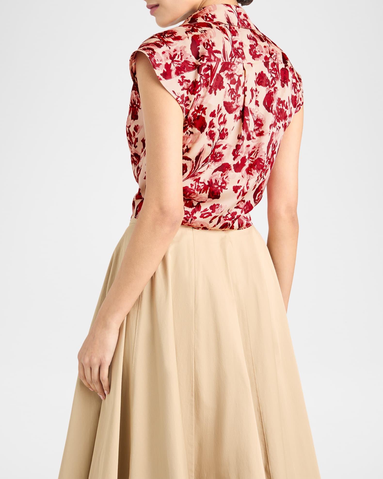 Marianna Floral Ribbons Tie Top Product Image